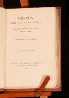 1892 Meryon and Meryons Paris by Frederick Wedmore Scarce Limited