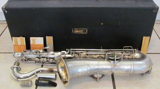  Vintage 1922 True Tone Elkhart Low Pitch Silver Saxophone 120xxx