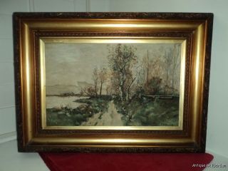 Antique English Oil Impressionist Landscape T B Booth