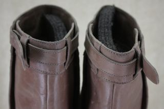  Leather Convertible Cuff High Heel Boots 7 5 $580 Elefante Grey