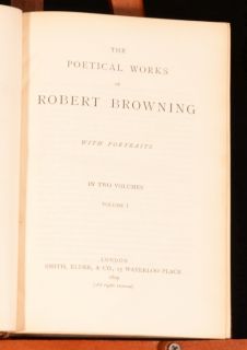 details a collection of browning s poetry in a full leather binding