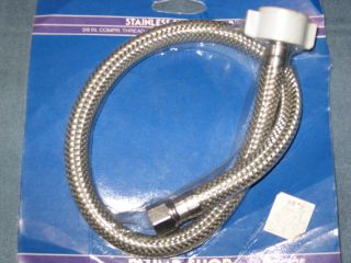 PLUMBING S S CONNECTOR FOR SINK OR COMMODE 3 8 INCH X 1 2 INCH