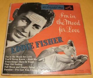 Eddie Fisher Double Vintage 45 RPM Record Set IM in The Mood for Love