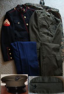  Blues Service Alphas 2 Uniforms 2 Covers w All Buttons Egas