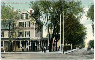 New York Hotel ~EGG HARBOR NJ~ Historic & Scarce Postcard, 1909