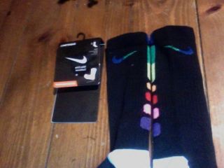 Custom Rainbow Nike Elite Socks Size Large 8 12 L K