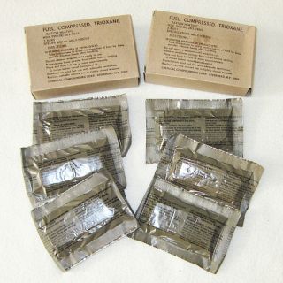 NEW Lot of 2 Boxes (6 Bars) Compressed Fuel Tioxane Military Ration