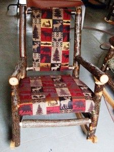 Fairbanks Red Upholstery and Tapestry Fabric Moose Bear Fish Log Cabin