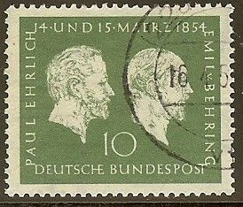  0722 1954 Bundespost Paul Ehrlich Emil Von Behring Birth Used