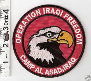 Operation Iraqi Freedom Camp Al Asad Iraq Patch W29