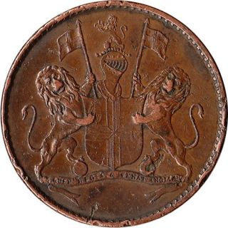 1821 British Saint Helena East India Company 1 2 Penny Coin KM A4 RARE