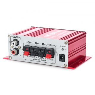 Red 60W Stereo Audio Amplifier MP3 For Car Motorcycle Boat Golf Cart