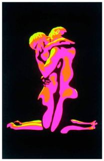  Flaming Love Blacklight Poster 110 Funkyenterprises