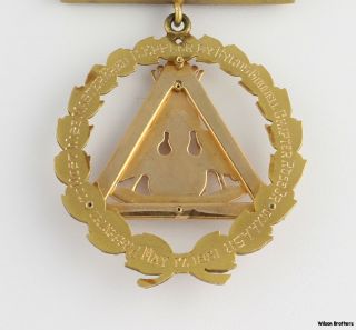 Vintage 18th Degree Scottish Rite Masonic Medal 14k Yellow Gold Ribbon