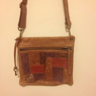 Eclectic Fossil Small Crossbody Patchwork Leather Purse