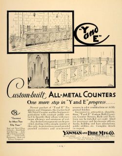 1931 Ad Yawman Erbe All Metal Counter Tops Y and E Original