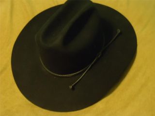 RESISTOL Western Black Felt XXXX Beaver Cowboy Hat W Care Kit Size 7 1