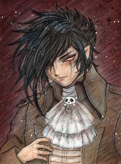 Alberick Gothic Vampire Pirate Anime Victorian Male Portrait Print