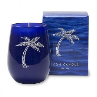 Primal Elements 13 oz. Blue Icon Candle   Palm Tree