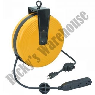  Metal Electrical Retractable Wire Tap Cord Reel Extension Plug Power