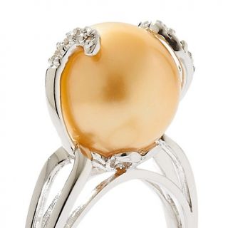 Imperial Pearls 10 11mm Cultured Golden South Sea Pearl and Diamond