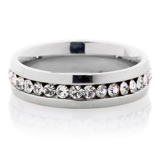 Jewelry Rings Bridal Wedding Bands Stately Steel Crystal Eternity