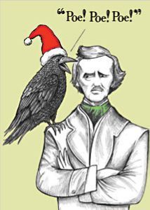 Edgar Allan Poe Poe Poe Merry Christmas Cards with The Raven on His
