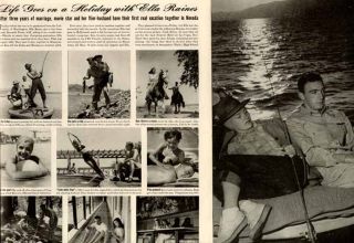 PG 1945 Photo Article on Star Ella Raines Husband Wartime Flier Ken