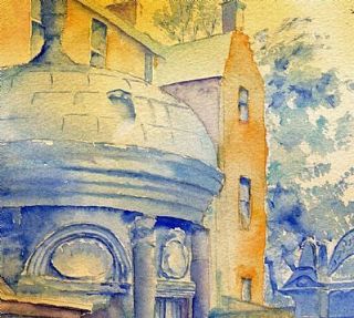 Mausoleum Greyfriars Kirkyard Edinburgh Original Watercolour 11 7 x 8