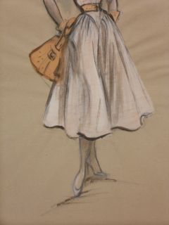 Edith Head – Original 1950s “Grace Kelly” Costume Sketch