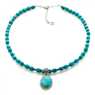 Studio Barse Turquoise 17 Necklace with Turquoise Oval Drop