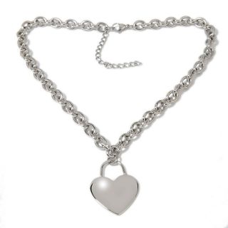 Stately Steel Stately Steel Engravable Heart Drop 18 Necklace