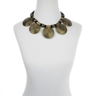 Bajalia BAJALIA Aruna Brass Disc Threaded 20 Collar Necklace