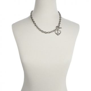   Shaped Peace Sign Oval Link 20 1/4 Necklace with Faux Toggle Clasp