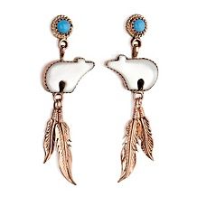 chaco canyon mother of pearl turquoise bear earrings $ 26 90