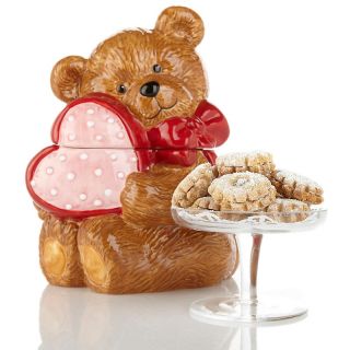Davids Cookies Teddy Bear Jar with Raspberry Linzer Tarts   1lb at
