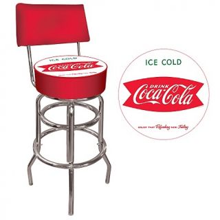 Bar Stools Coca Cola Ice Cold Pub Stool with Back Rest   30