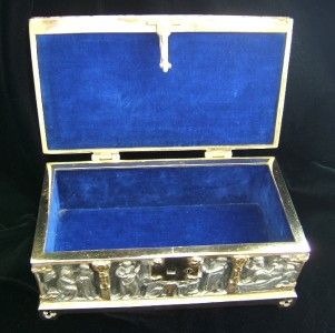 19thC Antique Erhard Söhne Sohne Gothic Jewelry Casket Figural Box