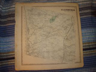 1864 Antique Ellisburg Belleville New York Map SuperbNR