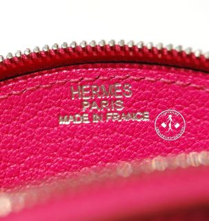 Hermès Rose Tyrien Chevre Leather Evelyn Change Purse  O stamp