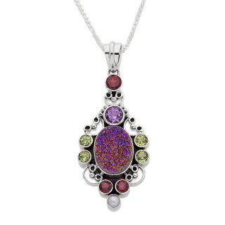 Nicky Butler Oval Gemstone Silver Filigree Necklace