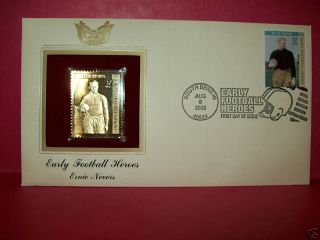 Early Football Heroes Ernie Nevers 22kt Gold Stamp FDI