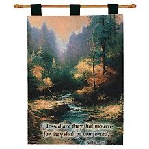 thomas kinkade creekside trail scripture tapestry $ 49 95