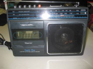 Works Vintage Realistic Triple Play Portable AM/FM Radio Cassette CTR