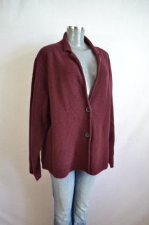 Eileen Fisher Notch Collar Jacket Lambswool Cashmere s $278 Fall Color