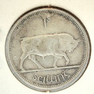  1930 One Shilling Silver Coin Ireland