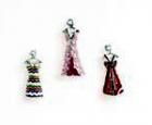 silver enamel charms high heels hats gowns brand new set of 9 colorful