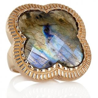 Jewelry Rings Gemstone CL by Design Labradorite Clover Bronze