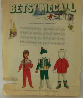 Betsy McCall Birds Christmas Carol Paper Doll 1969