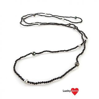 Jewelry Necklaces Strand Rarities Cultured Pearl and Black Agate